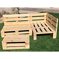 Los mejores  - Conjunto RINCONERA con PALETS Europeos 2m X 1-2m + Mesa (NUEVOS A ESTRENAR) (Rinconera Derecha)